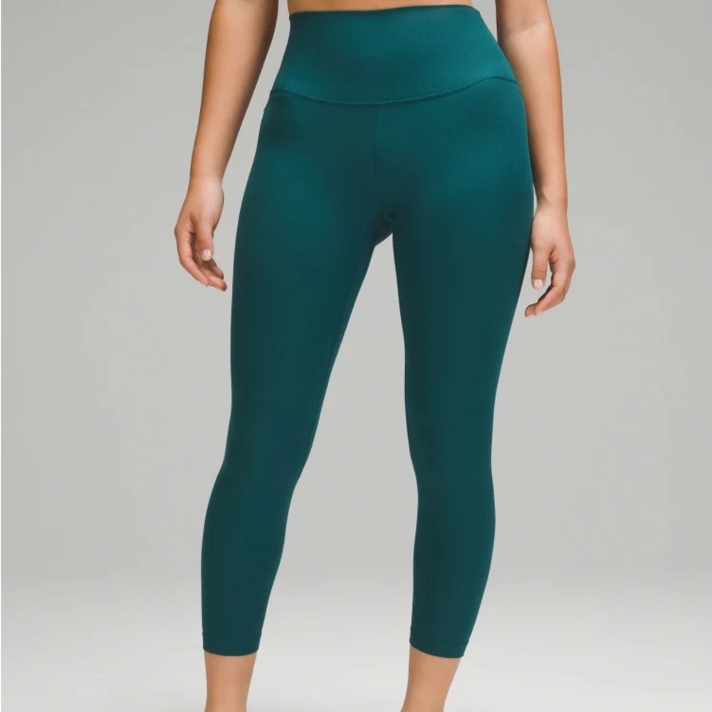 Teal High-Waisted Leggings ribbed 25” Lululemon Align